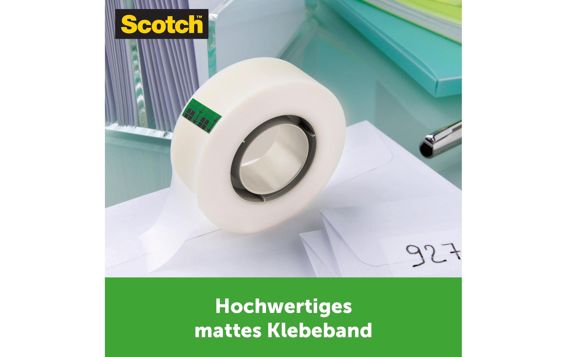 Scotch Tischabroller C18 – für Rollenbreite bis 19 mm, für Bandlänge bis 33 m, für Kern 1", Metallmesser