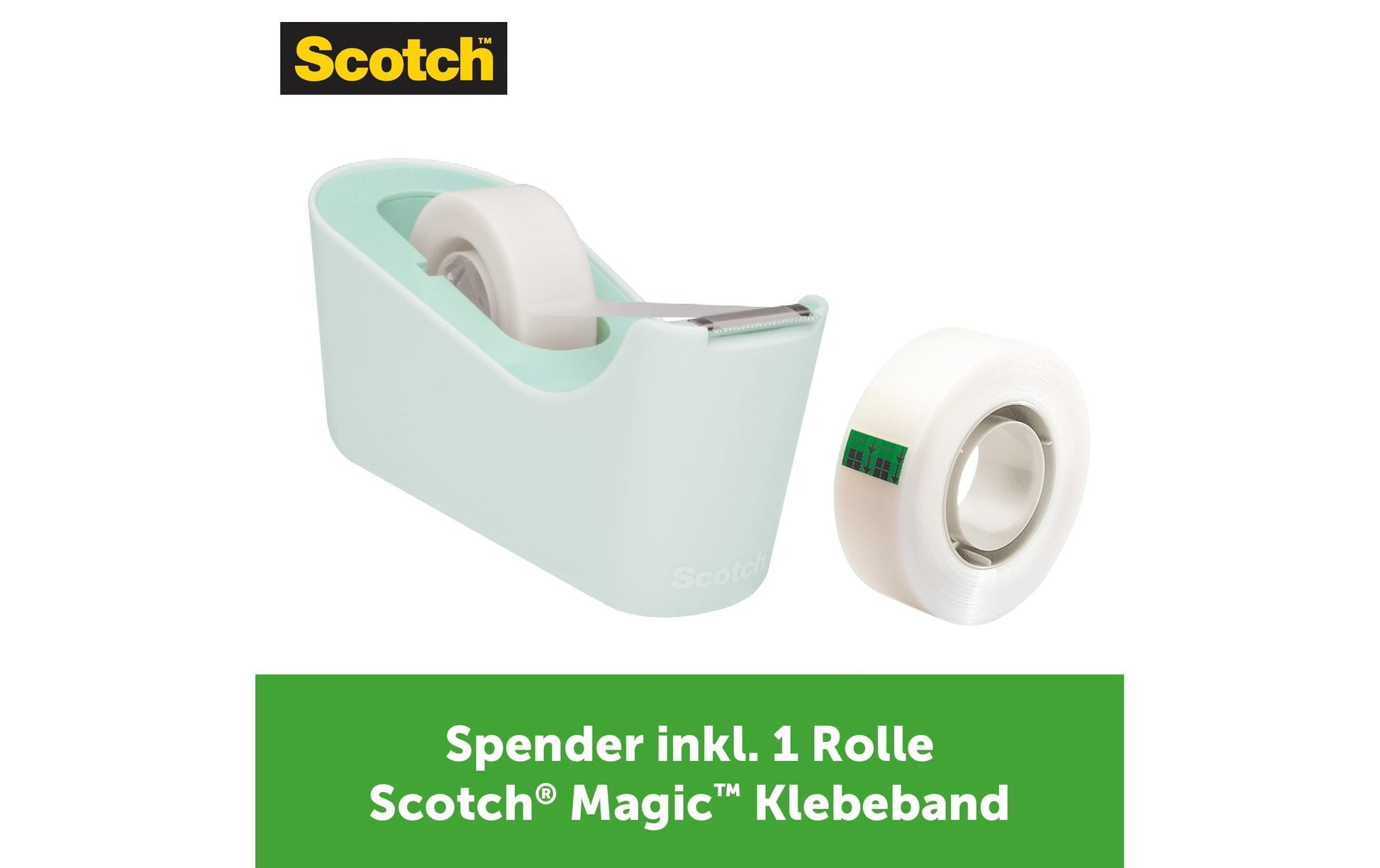 Scotch Tischabroller C18 – für Rollenbreite bis 19 mm, für Bandlänge bis 33 m, für Kern 1", Metallmesser