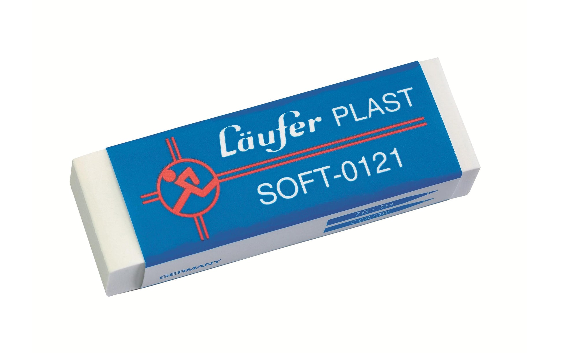 Laufer Radierer – für Bleistift und Farbstifte – 65 × 12 × 21 mm – Kunststoff – weiss