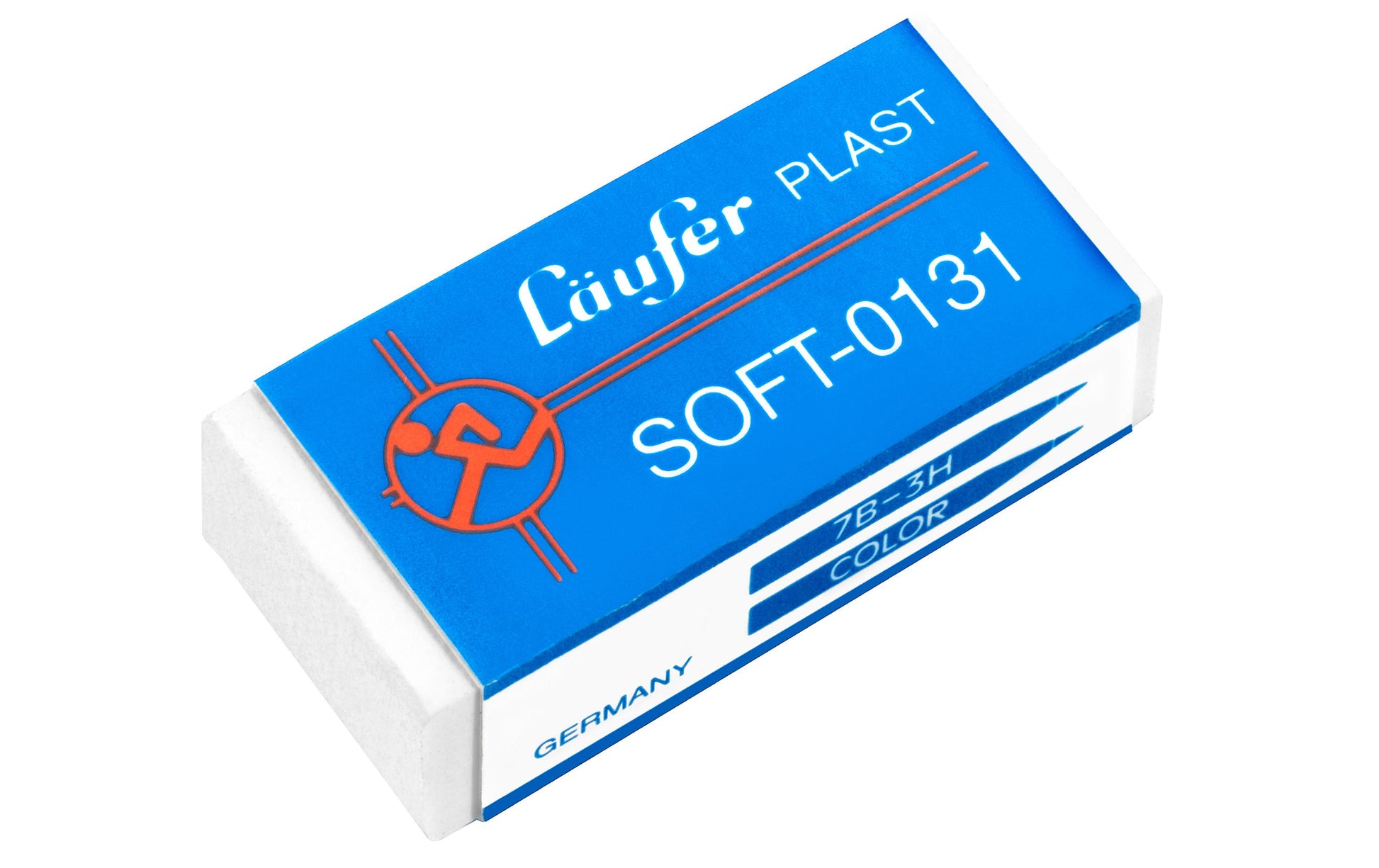 Laufer Radierer – für Bleistifte und Farbstifte – 41 × 12 × 19 mm – Kunststoff – weiss