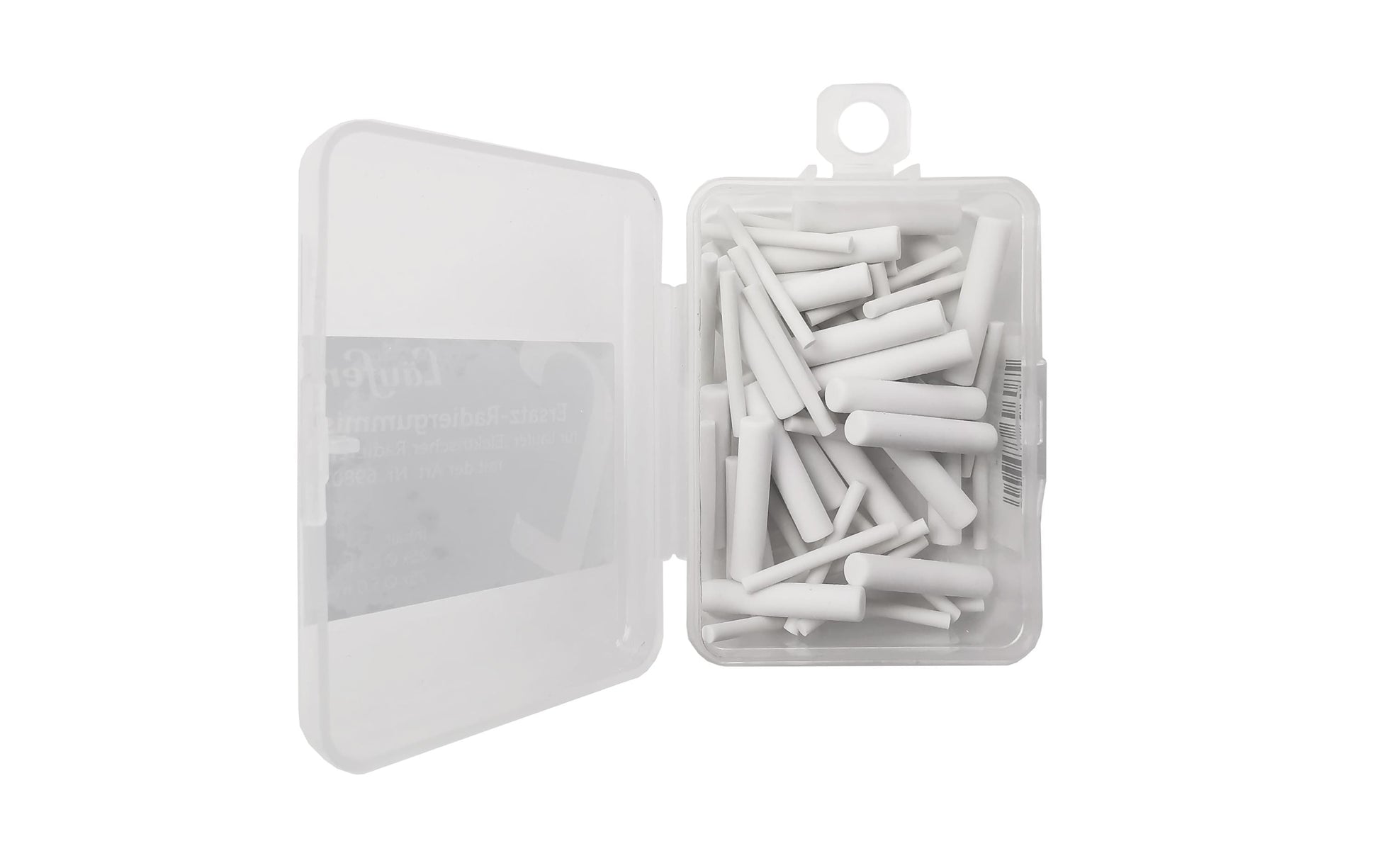 Laufer Ersatzradierer – für Bleistifte, Farbstifte – 50er-Pack – Kunststoff – Weiss – 4 × 100 × 4 mm