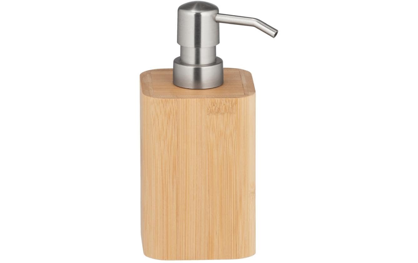 Wenko Bambusa Seifenspender – Bambus, Edelstahl, Silber, 220 ml