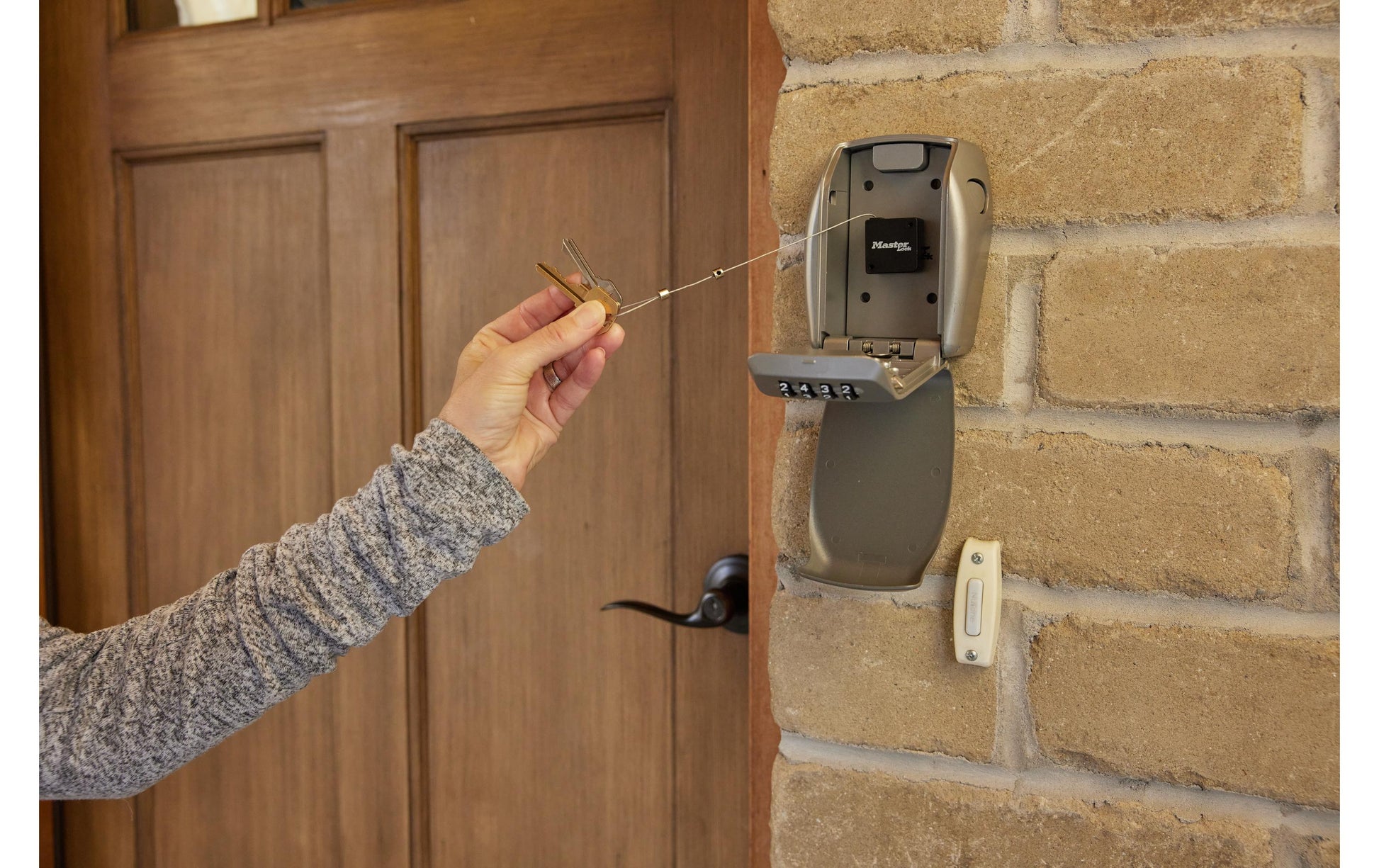 Master Lock 5490EURD – Zubehör für Keysafes, einziehbares Schlüsselkabel, Schwarz