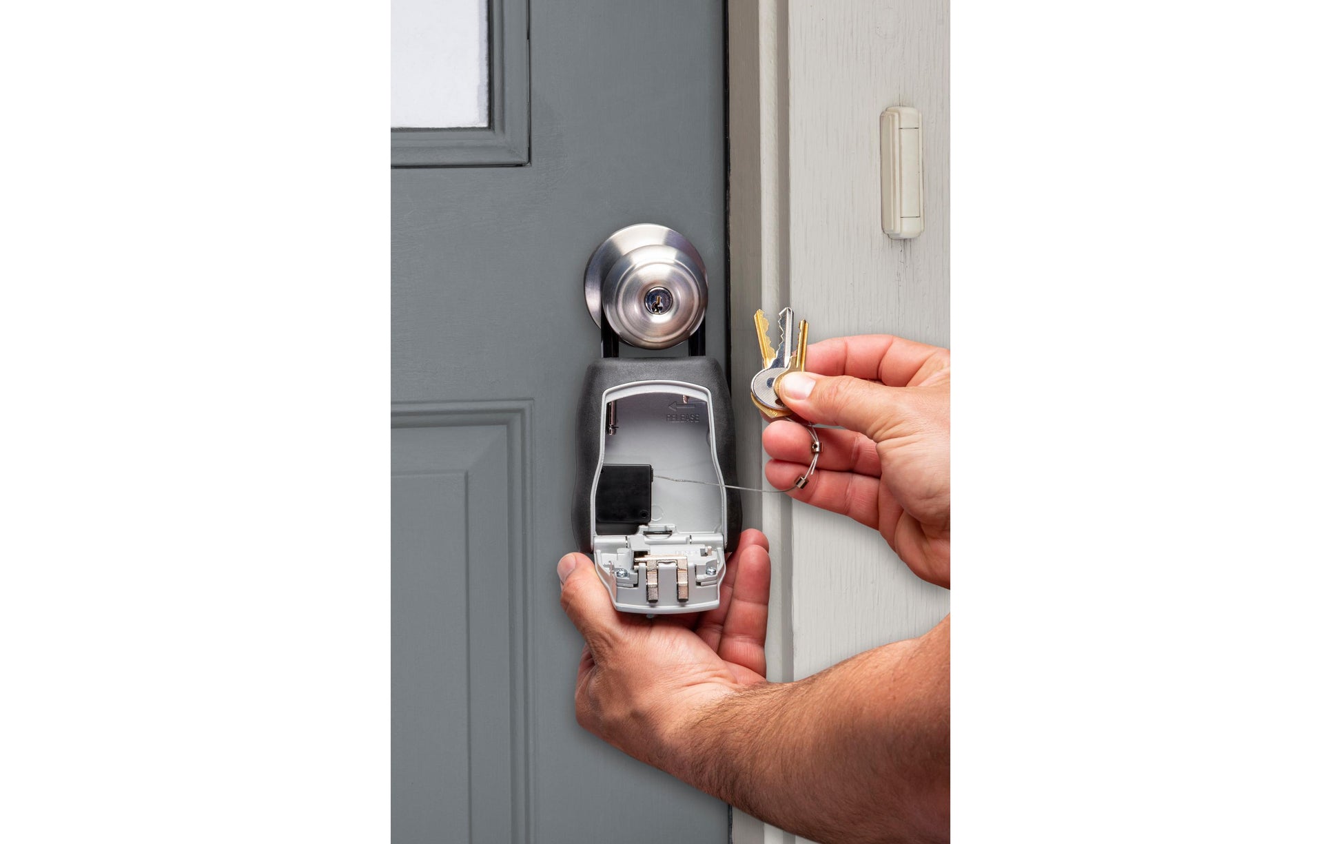 Master Lock 5490EURD – Zubehör für Keysafes, einziehbares Schlüsselkabel, Schwarz