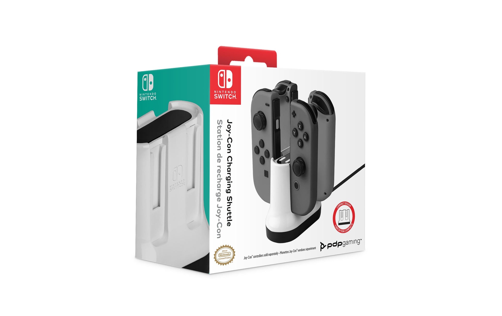 PDP 500-188-EU Joy-Con-Ladegerät – Joy-Con×4, LED, 1,5 m Kabel – für Nintendo Switch, Switch OLED – Weiss