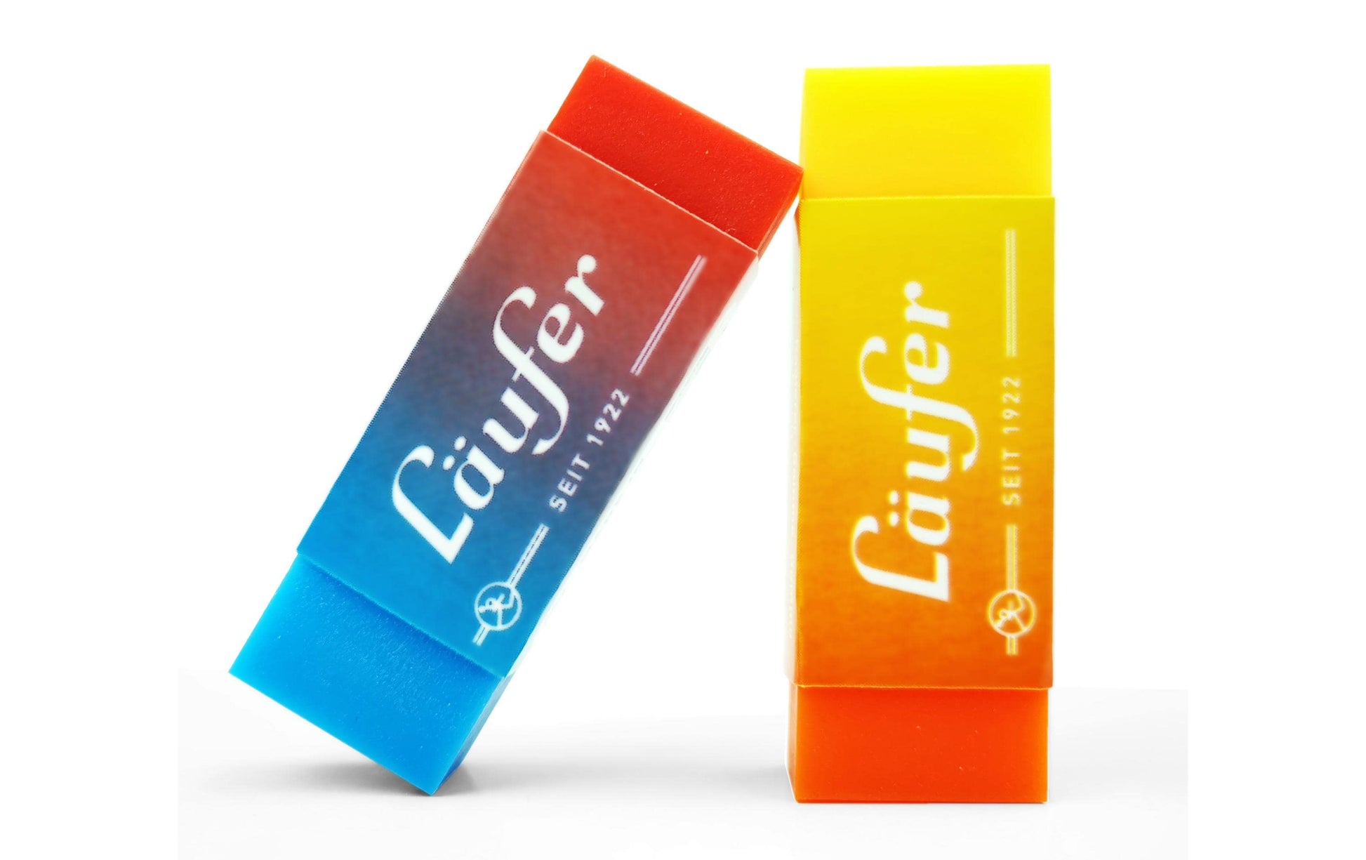 Laufer Radierer – für Bleistifte und Farbstifte – 65 × 12 × 21 mm – Kunststoff – sortiert – 2er-Pack