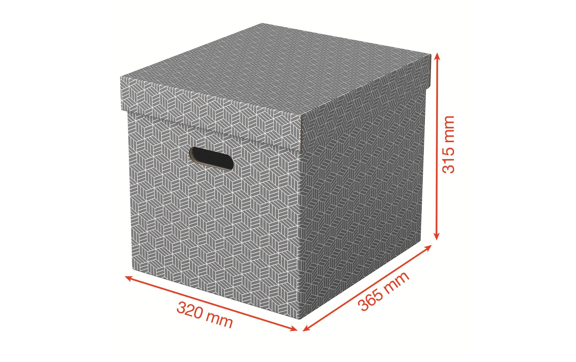 Leitz Home Cube Aufbewahrungsbox 25,3 l – 320 × 315 × 365 mm, grau, Karton, 3er Pack
