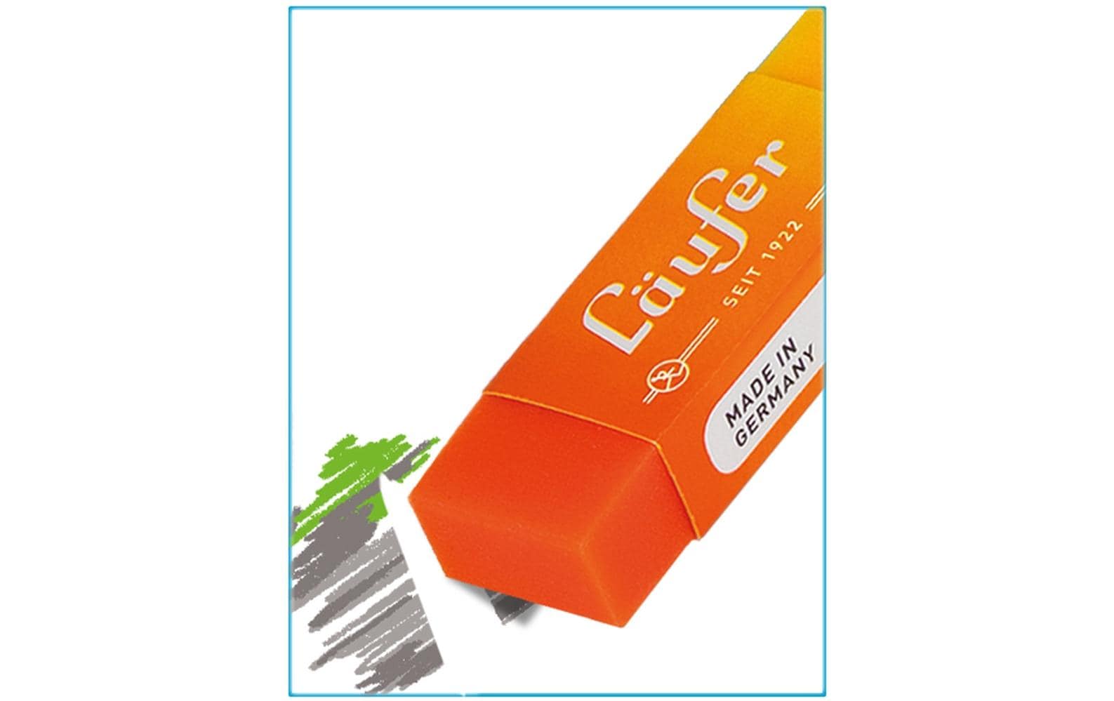 Laufer Radierer – für Bleistifte und Farbstifte – 65 × 12 × 21 mm – Kunststoff – sortiert – 2er-Pack