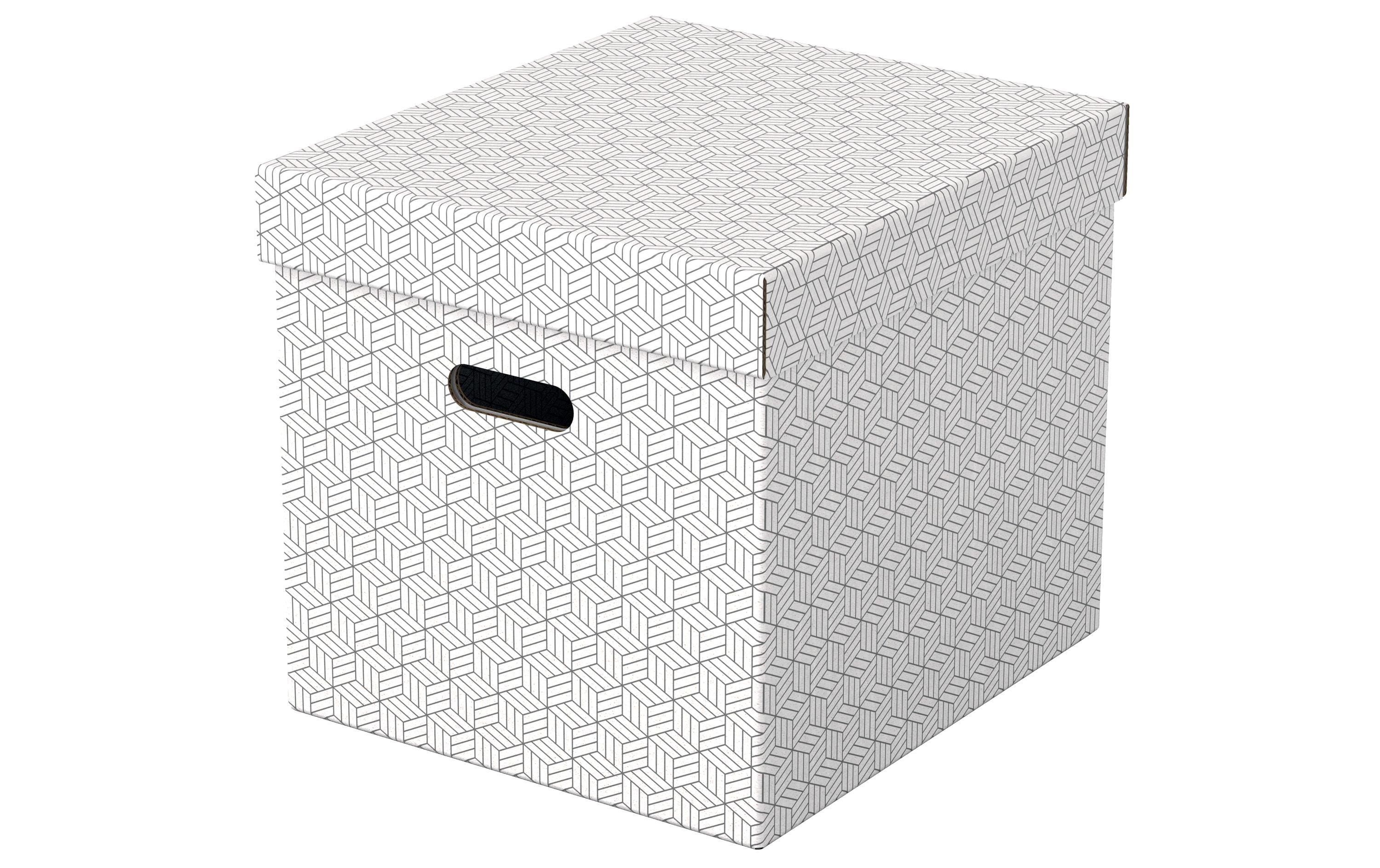 Leitz Home Cube Aufbewahrungsbox 25 l – B 320 × H 315 × T 365 mm, weiss, Karton, 3 Stück