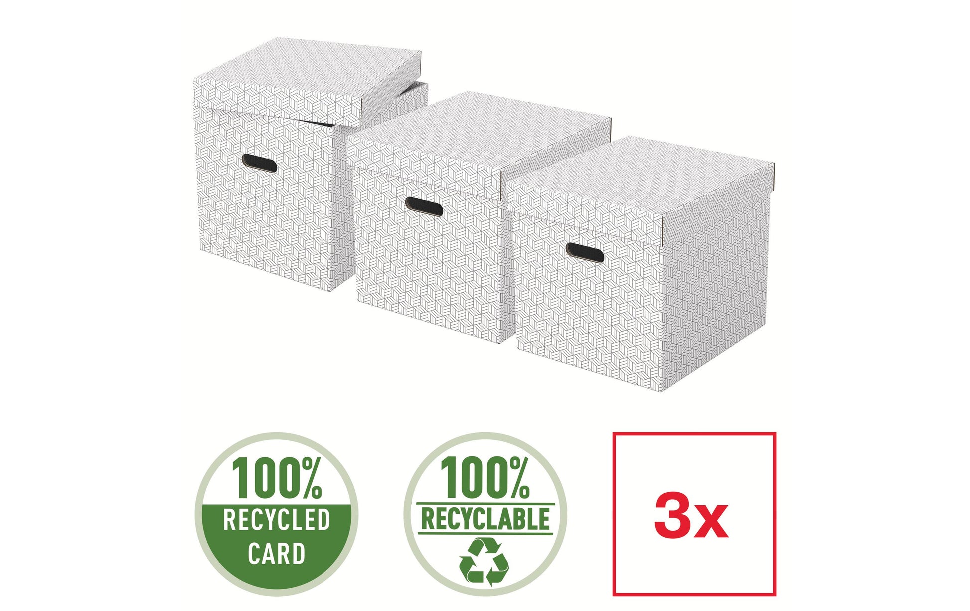 Leitz Home Cube Aufbewahrungsbox 25 l – B 320 × H 315 × T 365 mm, weiss, Karton, 3 Stück