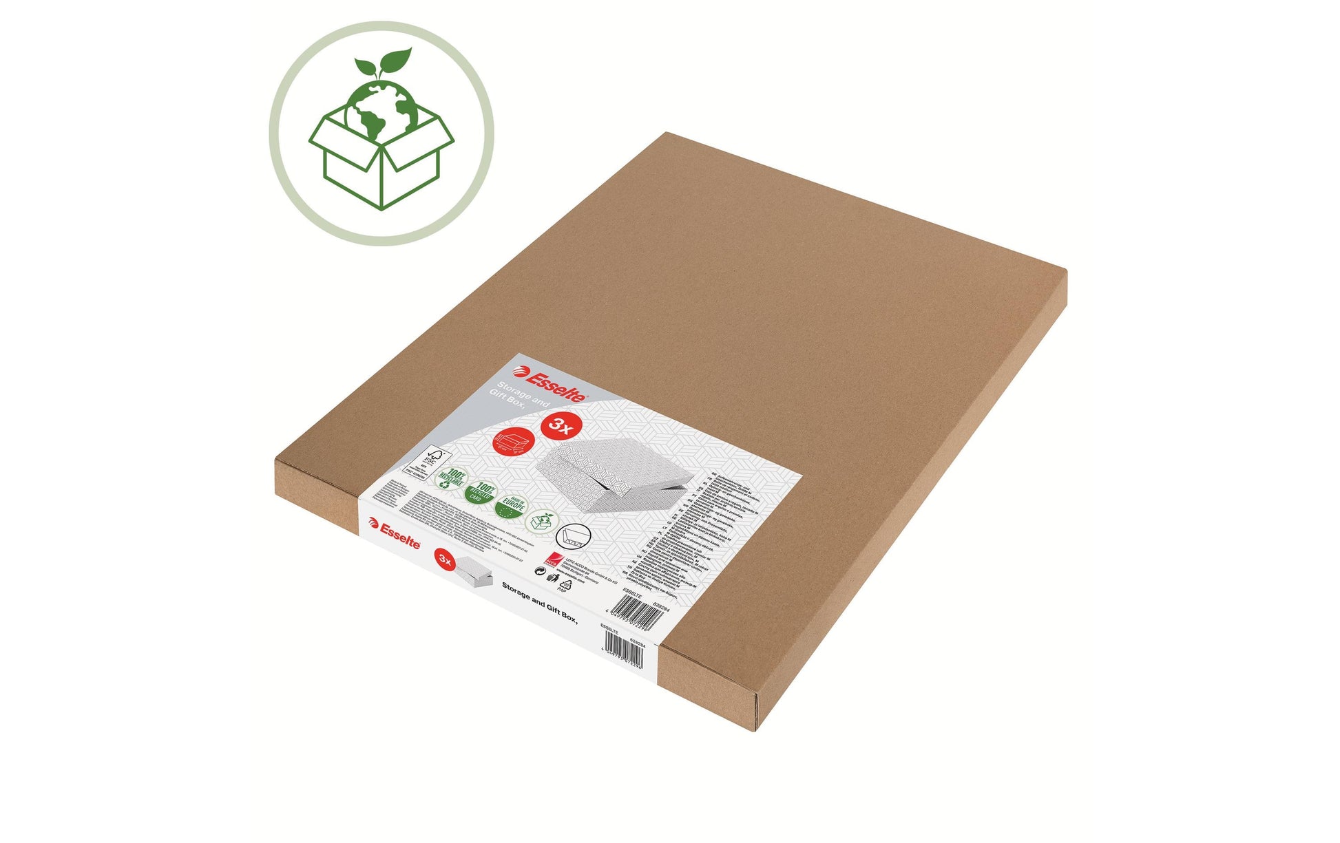 Leitz Aufbewahrungsbox 4,7 l – Karton – Weiss – 200 × 150 × 255 mm – 3 Stück