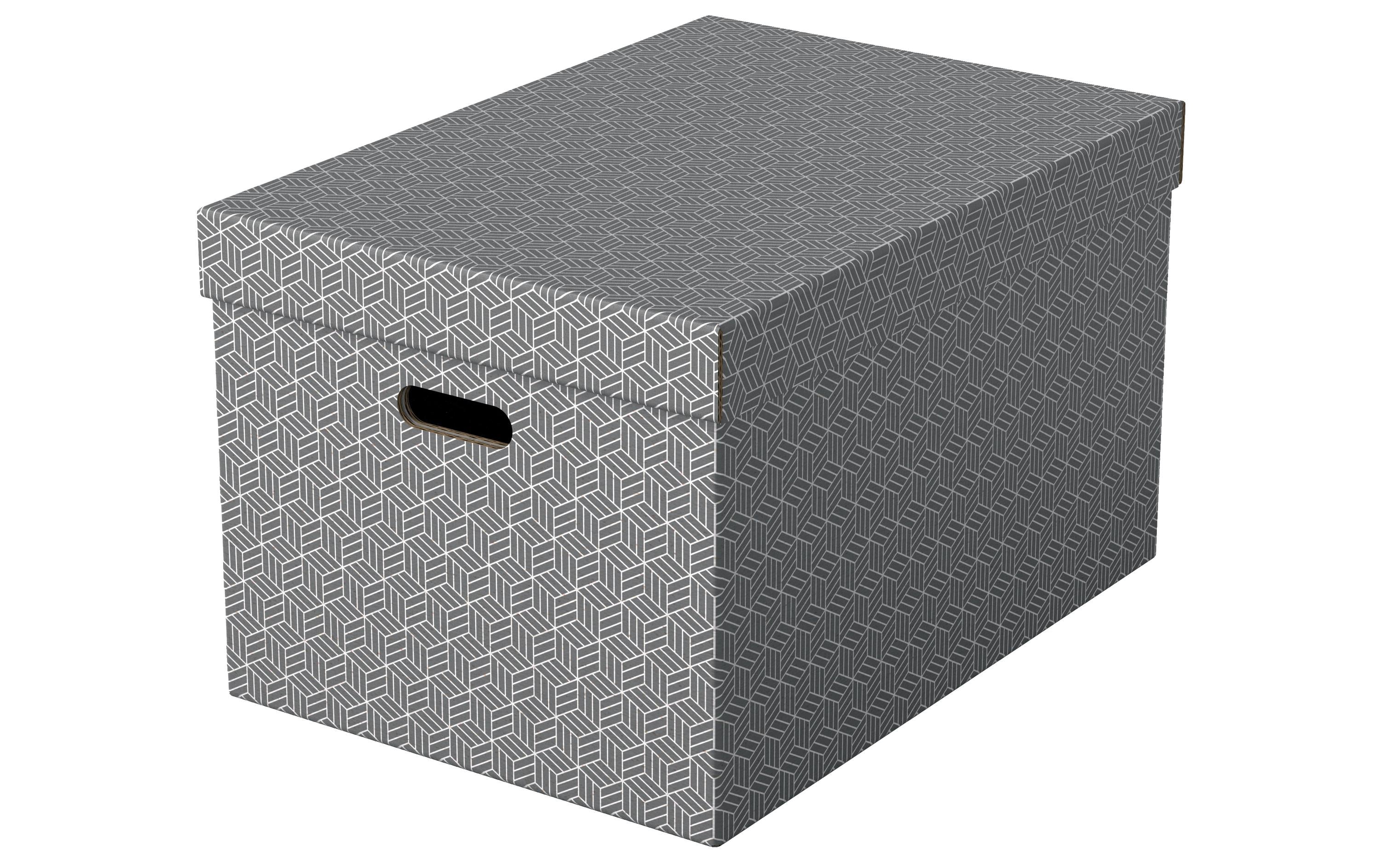 Leitz Aufbewahrungsbox 30 l – Grau, Karton, 3 Stück