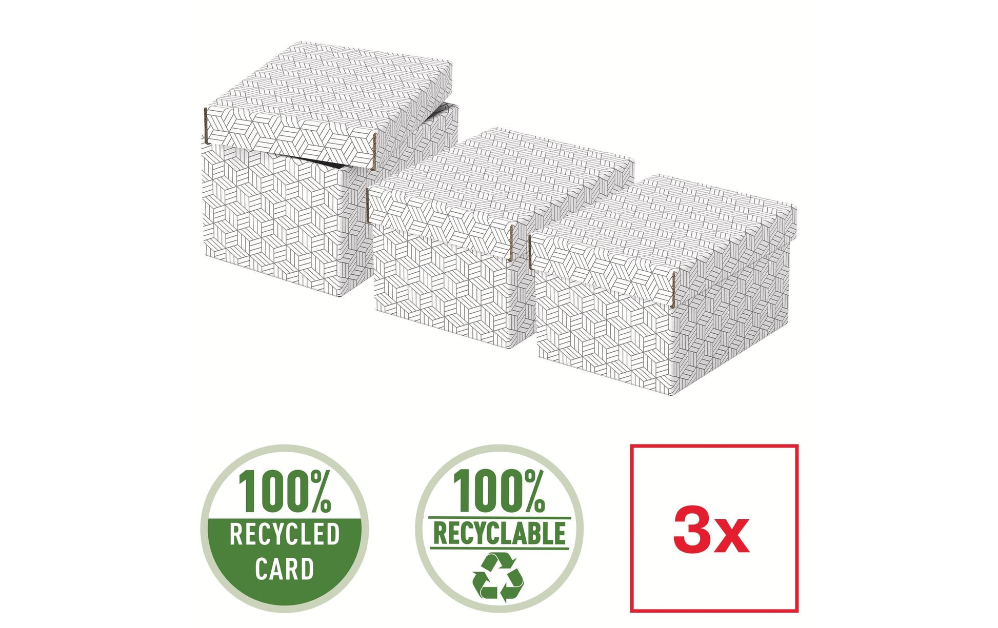 Leitz Aufbewahrungsbox 4,7 l – Karton – Weiss – 200 × 150 × 255 mm – 3 Stück