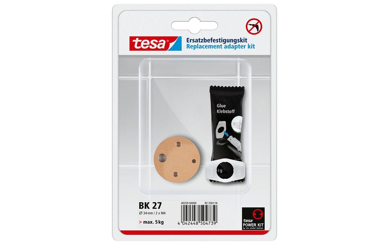 TESA Klebehaken Ersatzbefestigungskit BK27 – 5 kg Tragkraft, 3,4×3,4×0,4 cm, Kupfer, 5er-Set