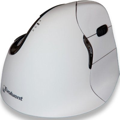 Evoluent VerticalMouse 4 für Mac Ergonomische Maus – kabellos, 6 Tasten, für Rechtshänder, vertikal, weiss