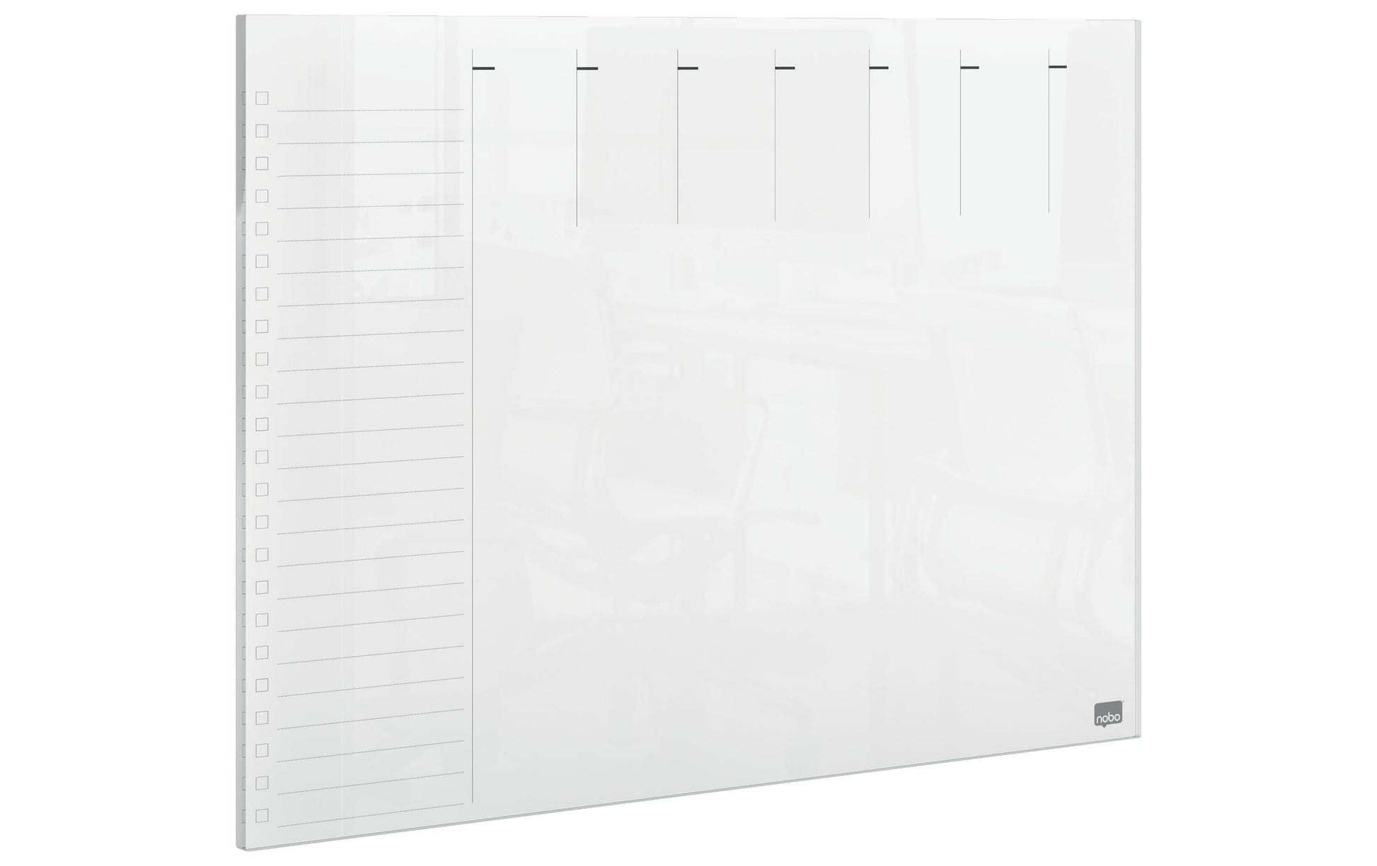 Nobo Wochenplaner, Acryl, trocken abwischbar, rahmenlos, Wandmontage – 29,7 × 21 cm, transparent
