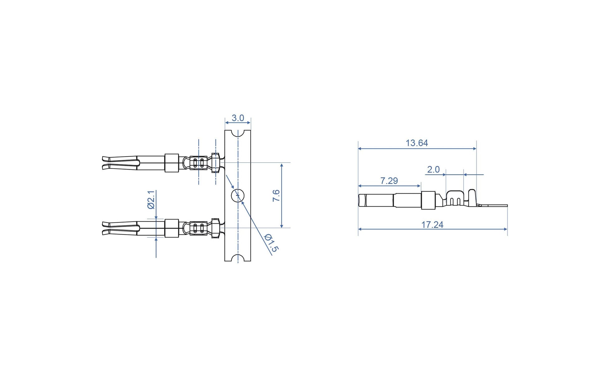 DeLOCK D-Sub Crimp-Kontakte – 4 Stück, goldbeschichtet, AWG 20/24, Edelstahl
