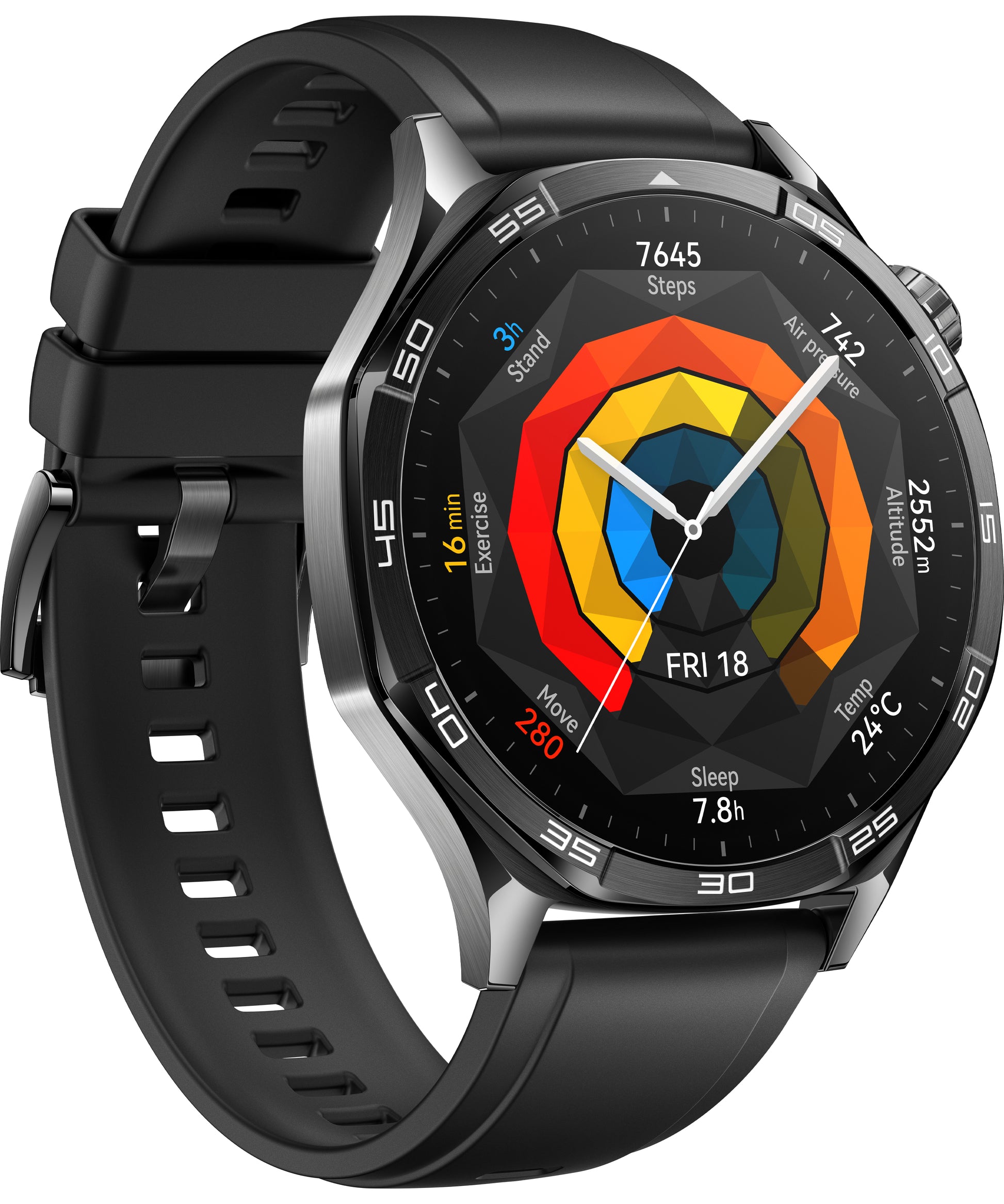 Huawei Watch GT 5 – 46 mm, AMOLED, Edelstahl, Schwarz, 5 ATM