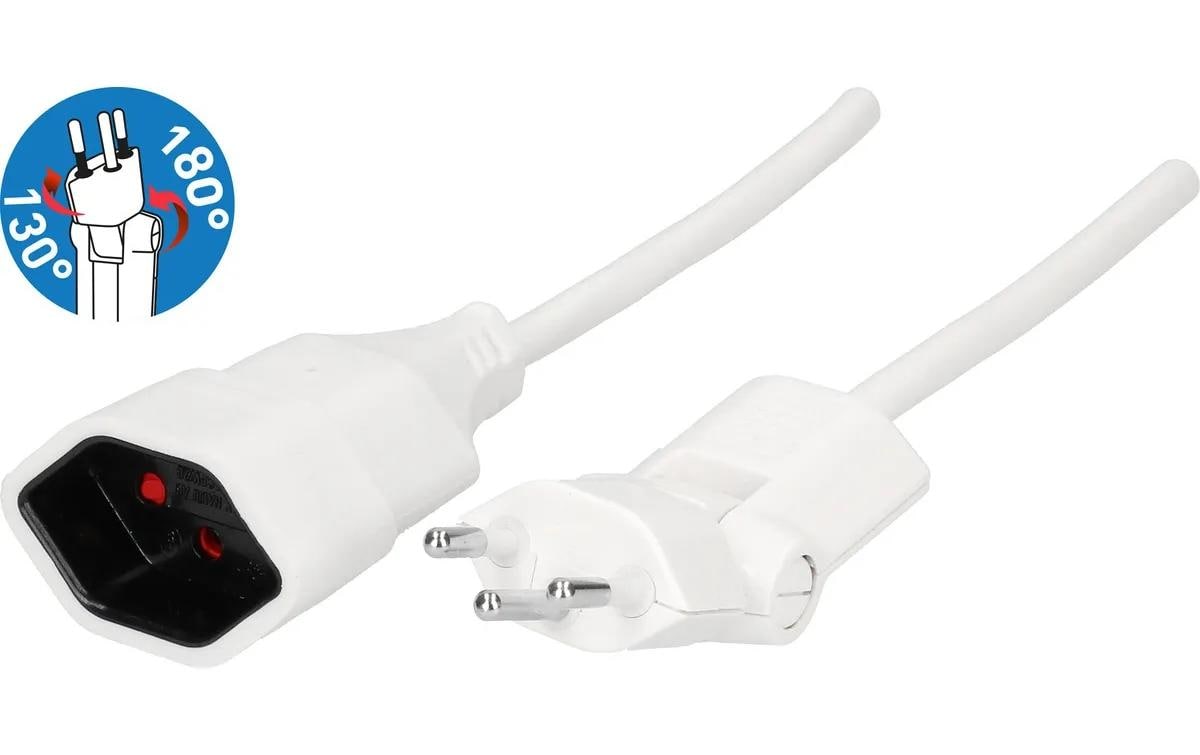 Max Hauri AG Max Hauri Verlängerungskabel – T12–T13, 0,5 m, 3×1 mm², weiss, mit Kinderschutz