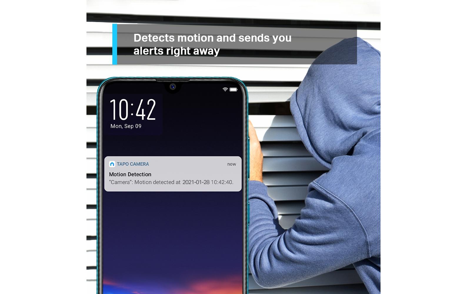 TP-Link Tapo C210 Überwachungskamera – 3 MP, WLAN, Reichweite 10 m, für Google Assistant, Amazon Alexa, weiss