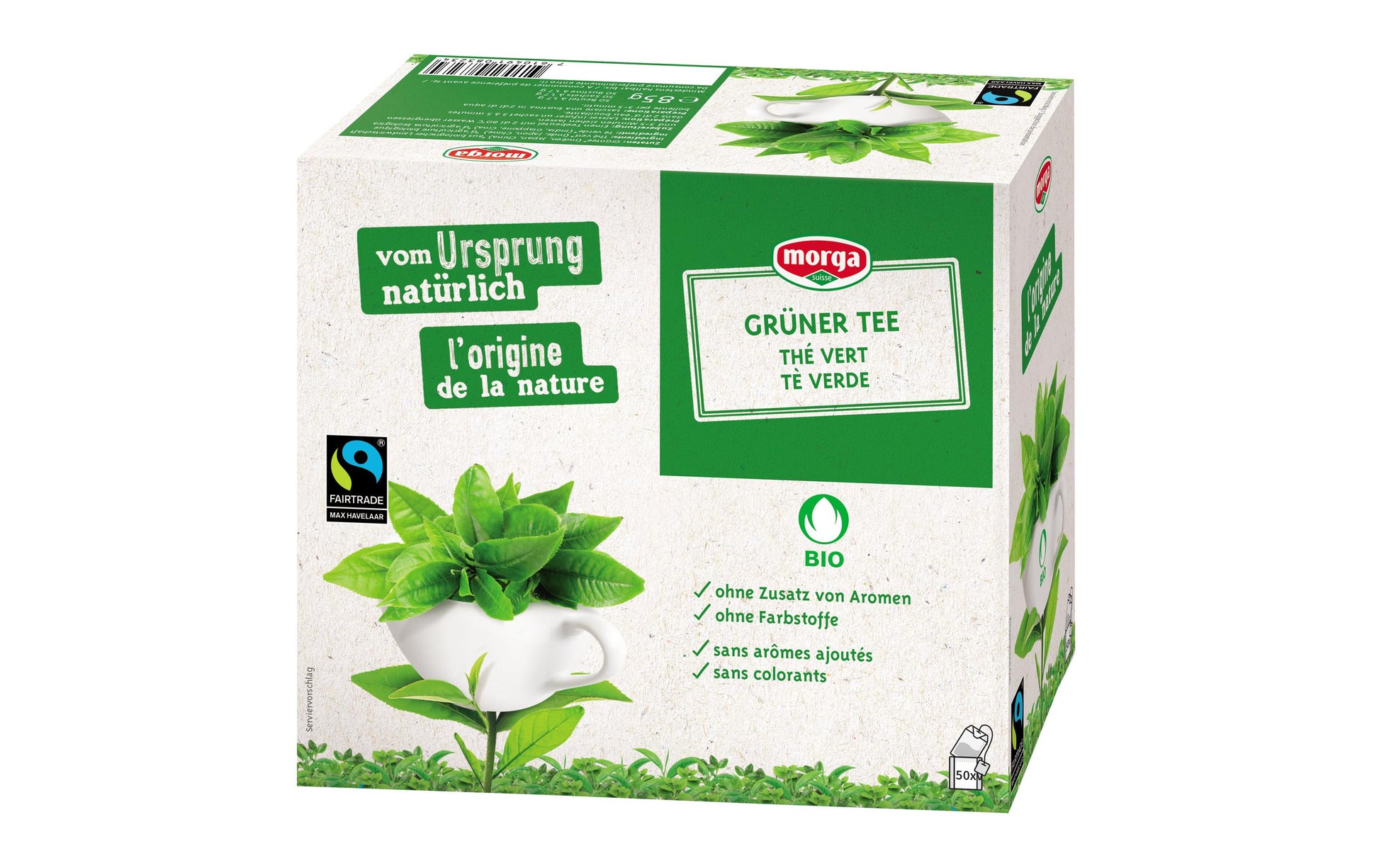 Morga Grüntee – Teebeutel 50 Beutel – Bio – Fairtrade