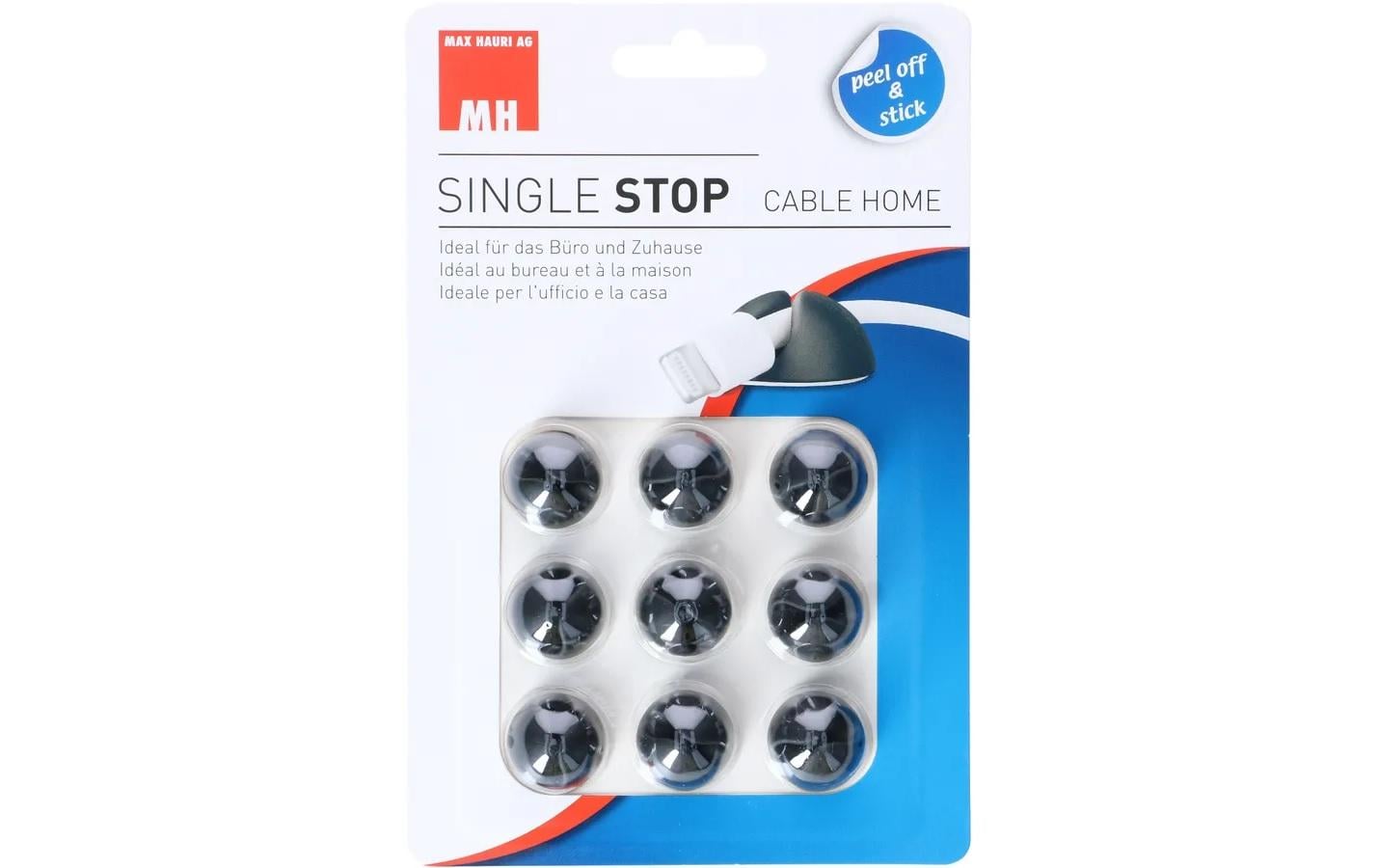 Max Hauri AG Max Hauri Kabel-Clip, selbstklebend, 20×20×15 mm – schwarz