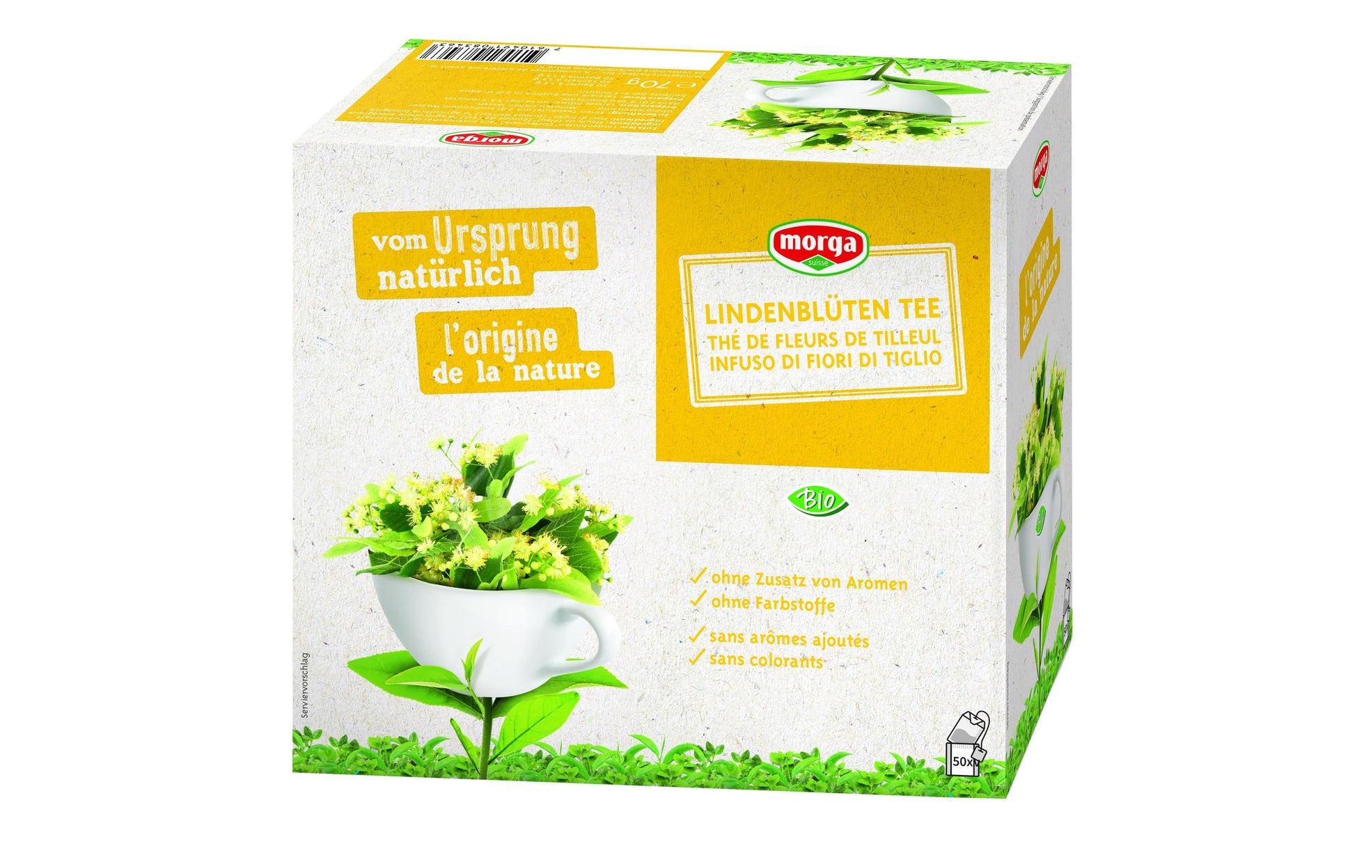 Morga Kräutertee Lindenblüte – Teebeutel 50 Beutel – Bio