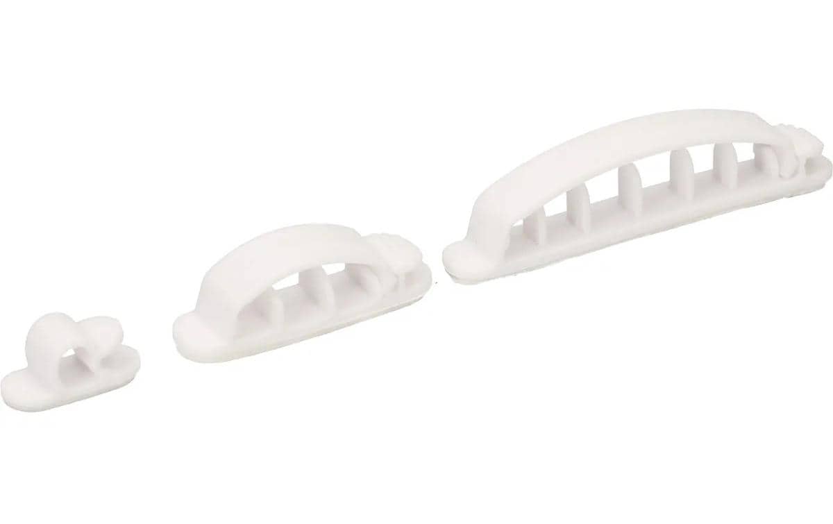 Max Hauri AG Max Hauri Kabel-Clip, selbstklebend, 85×15×20 mm, 8er-Pack – weiss