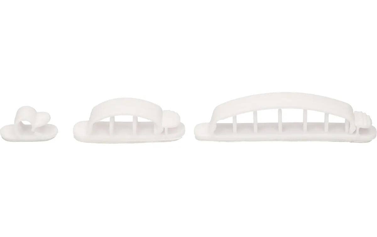 Max Hauri AG Max Hauri Kabel-Clip, selbstklebend, 85×15×20 mm, 8er-Pack – weiss
