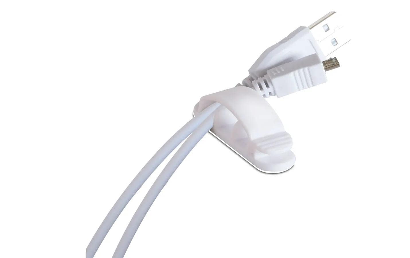 Max Hauri AG Max Hauri Kabel-Clip, selbstklebend, 85×15×20 mm, 8er-Pack – weiss