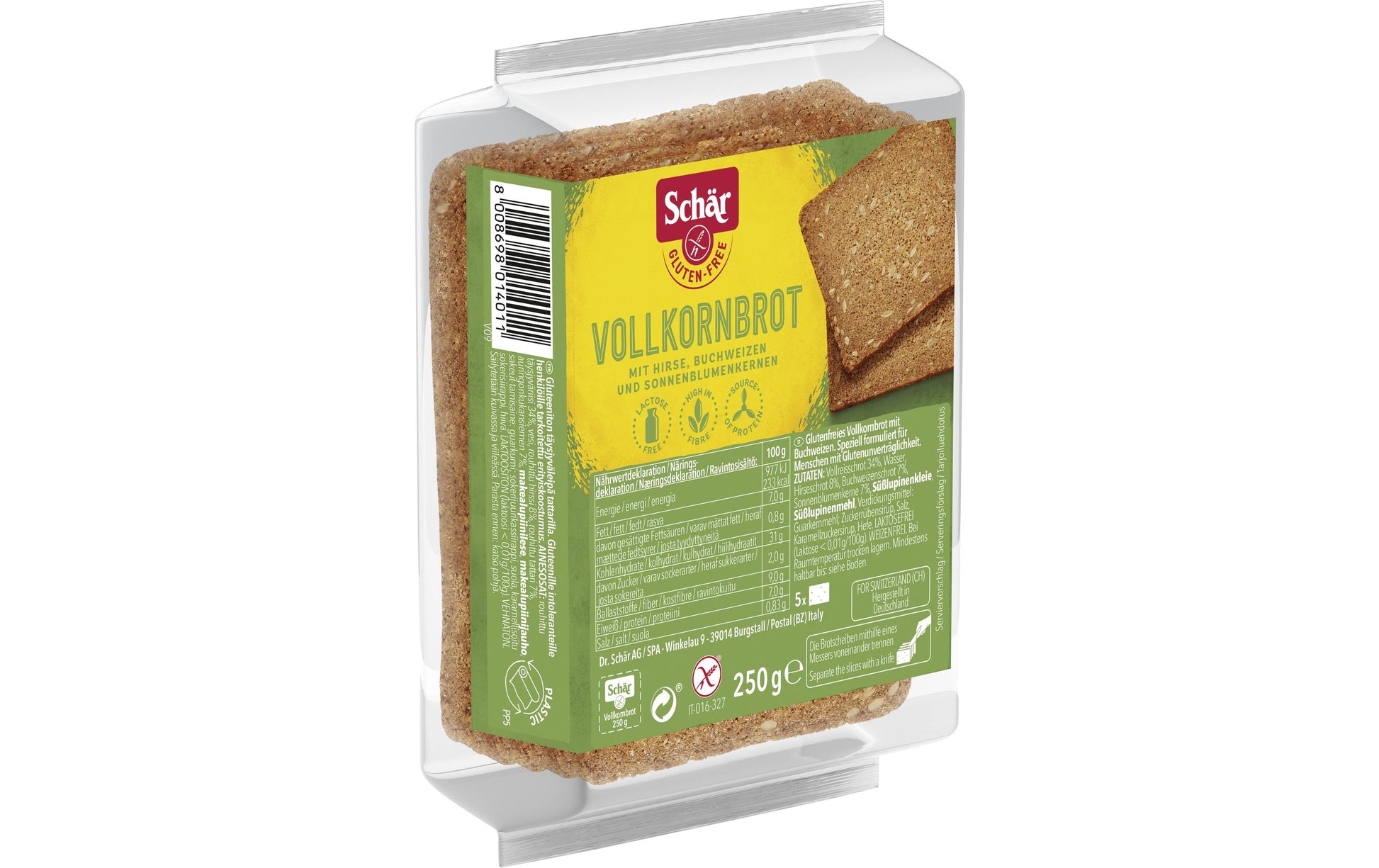 Dr. Schär Vollkornbrot – glutenfrei – 250 g