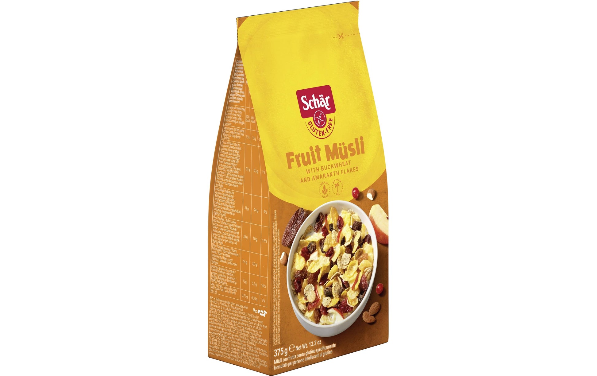 Dr. Schär Müesli Fruit – Apfel & Cranberry, glutenfrei – 375 g