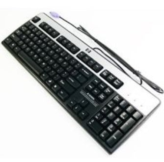 HP Tastatur – kabelgebunden (PS/2) – QWERTY (Nordisch) – Schwarz/Silber