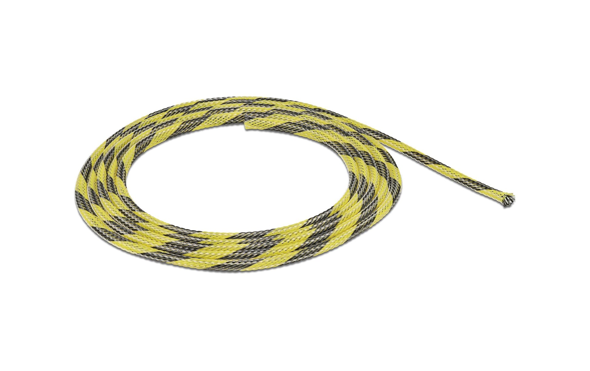 DeLOCK Kabelschlauch, Ø 6 mm × 2 m, zuschneidbar – schwarz/gelb