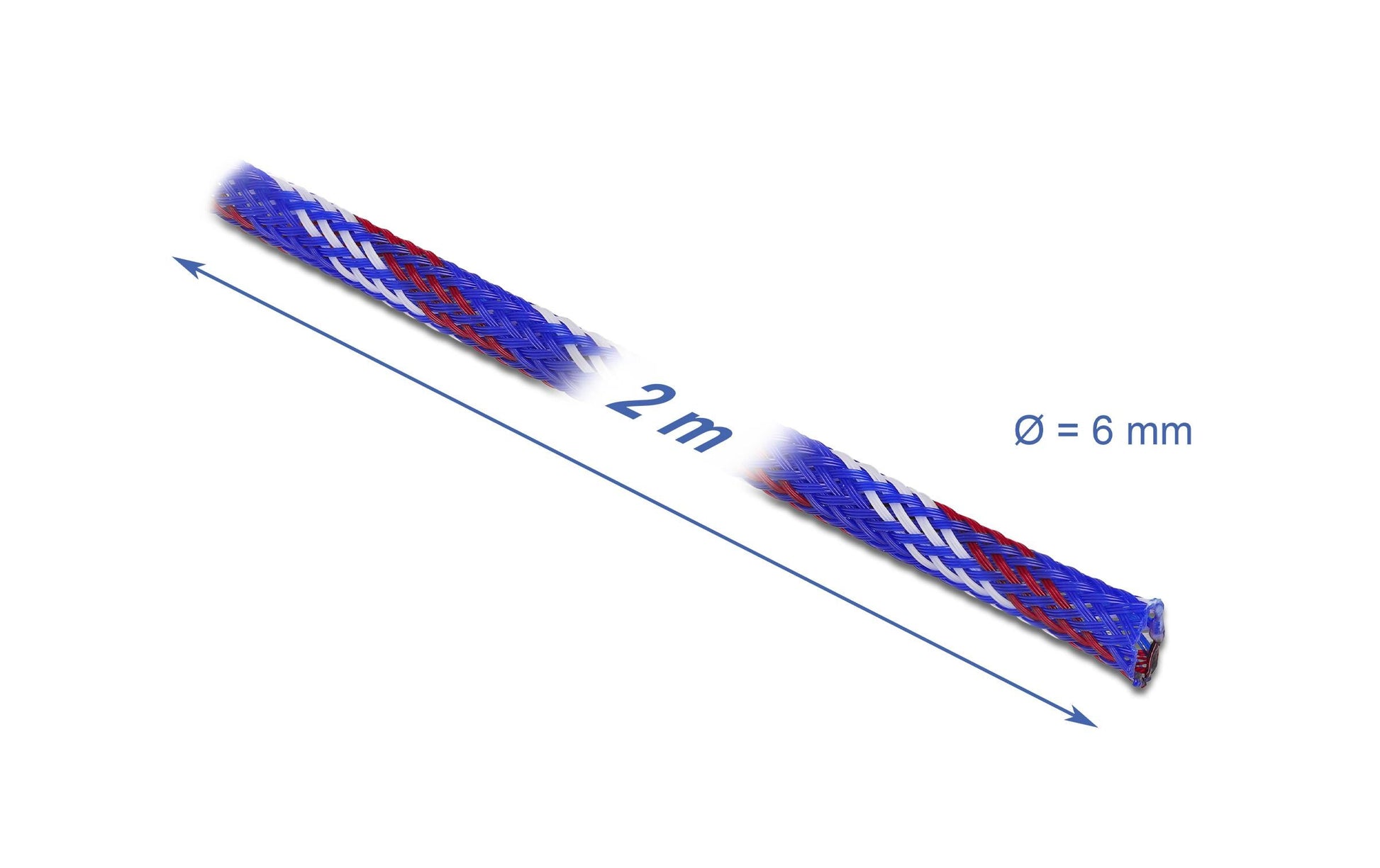 DeLOCK Kabelschlauch, Ø 6 mm × 2 m, dehnbar, zuschneidbar – mehrfarbig