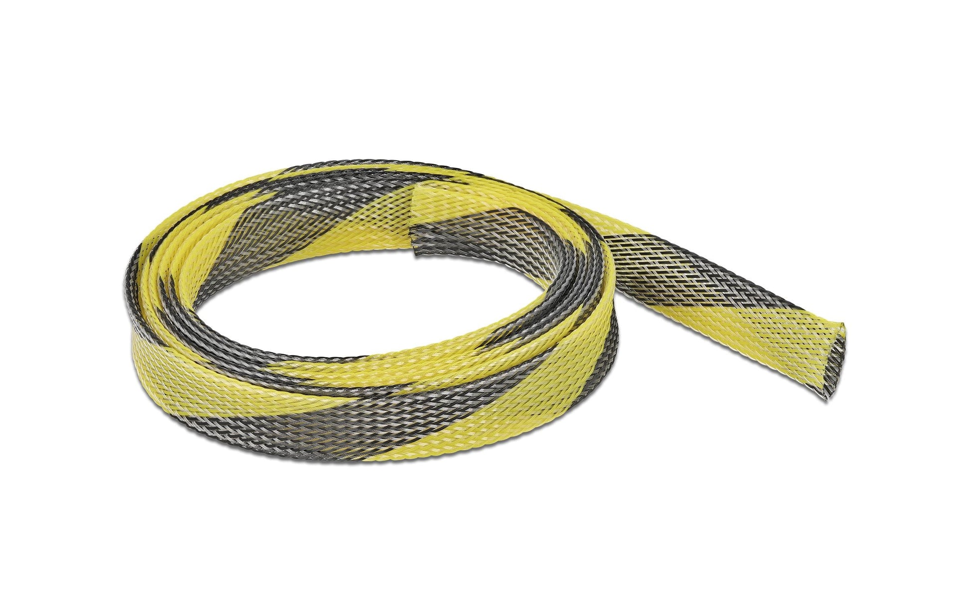 DeLOCK Kabelschlauch, Ø 19 mm × 2 m, zuschneidbar – schwarz/gelb