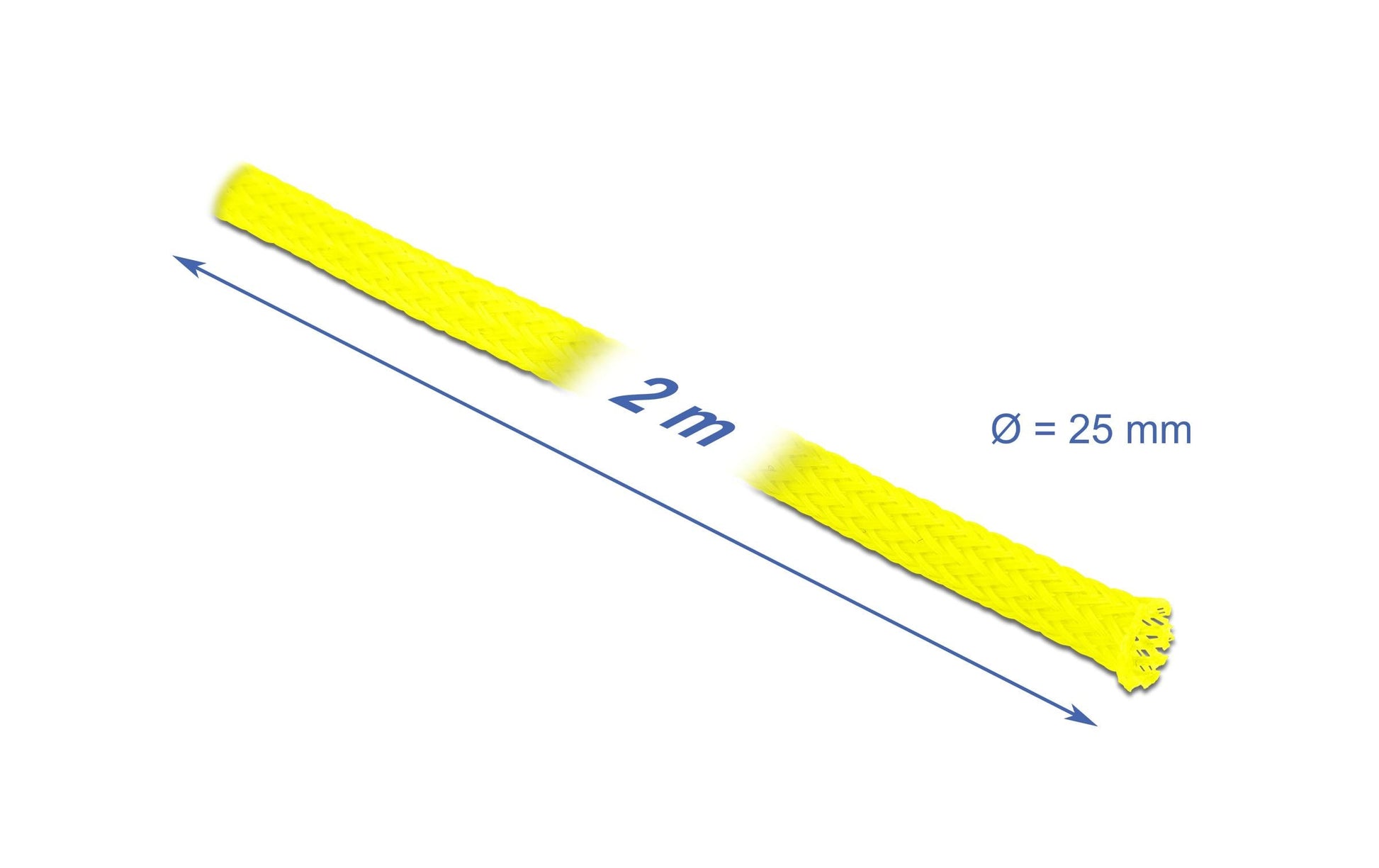 DeLOCK Kabelschlauch, Ø 25 mm × 2 m, wiederverwendbar, Polyester – Gelb
