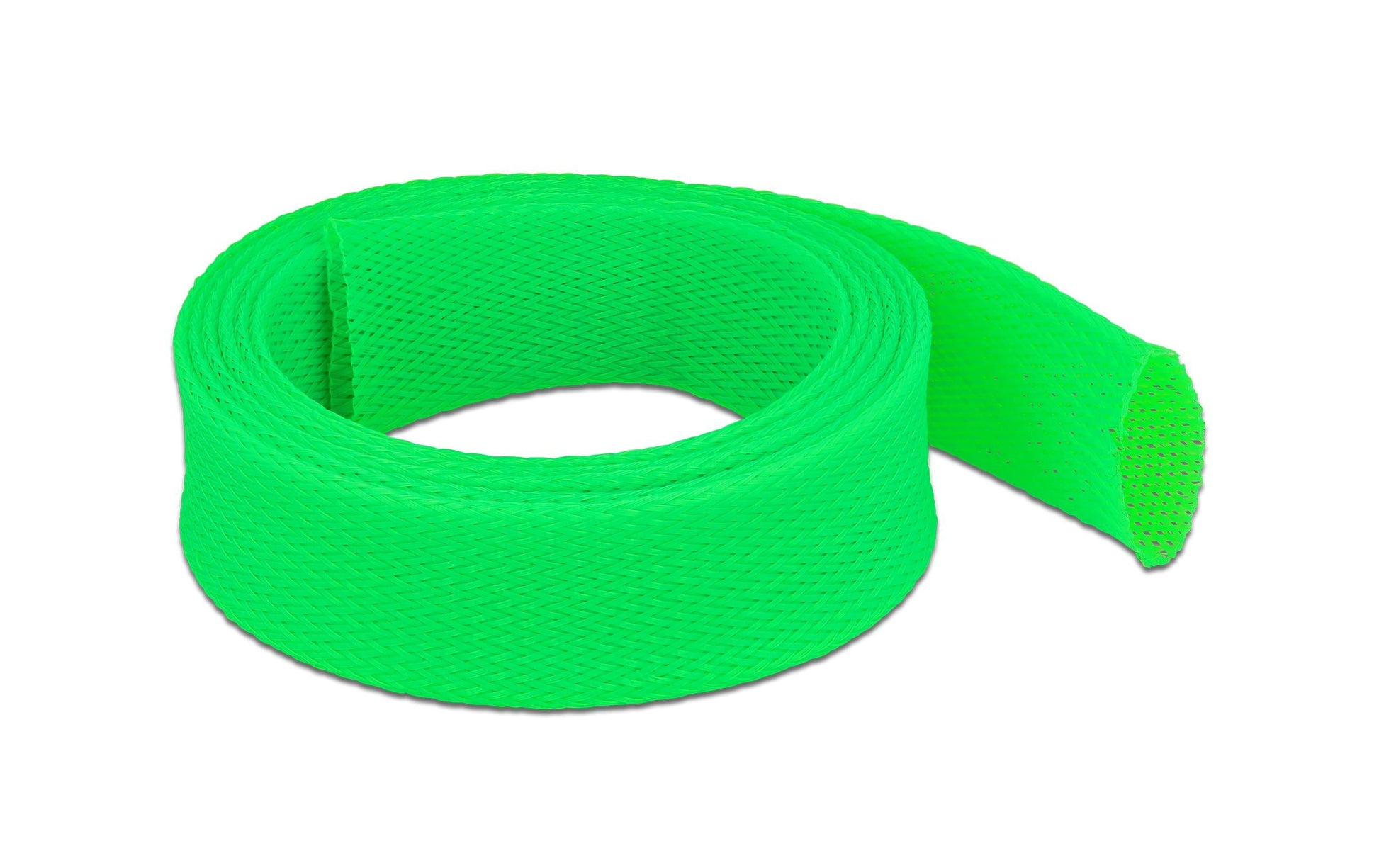 DeLOCK Kabelschlauch, Ø 38 mm, 2 m, dehnbar, zuschneidbar – grün