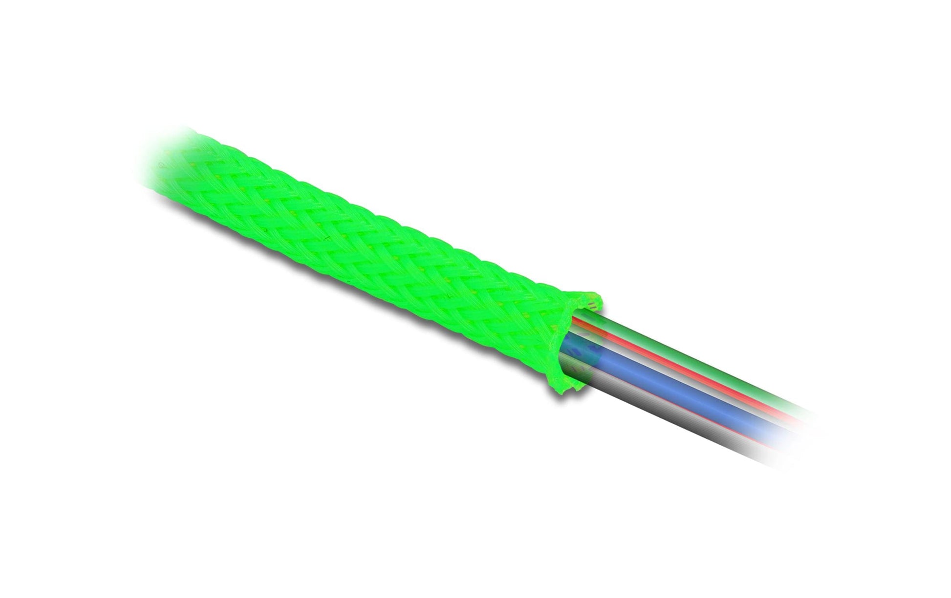 DeLOCK Kabelschlauch, Ø 38 mm, 2 m, dehnbar, zuschneidbar – grün