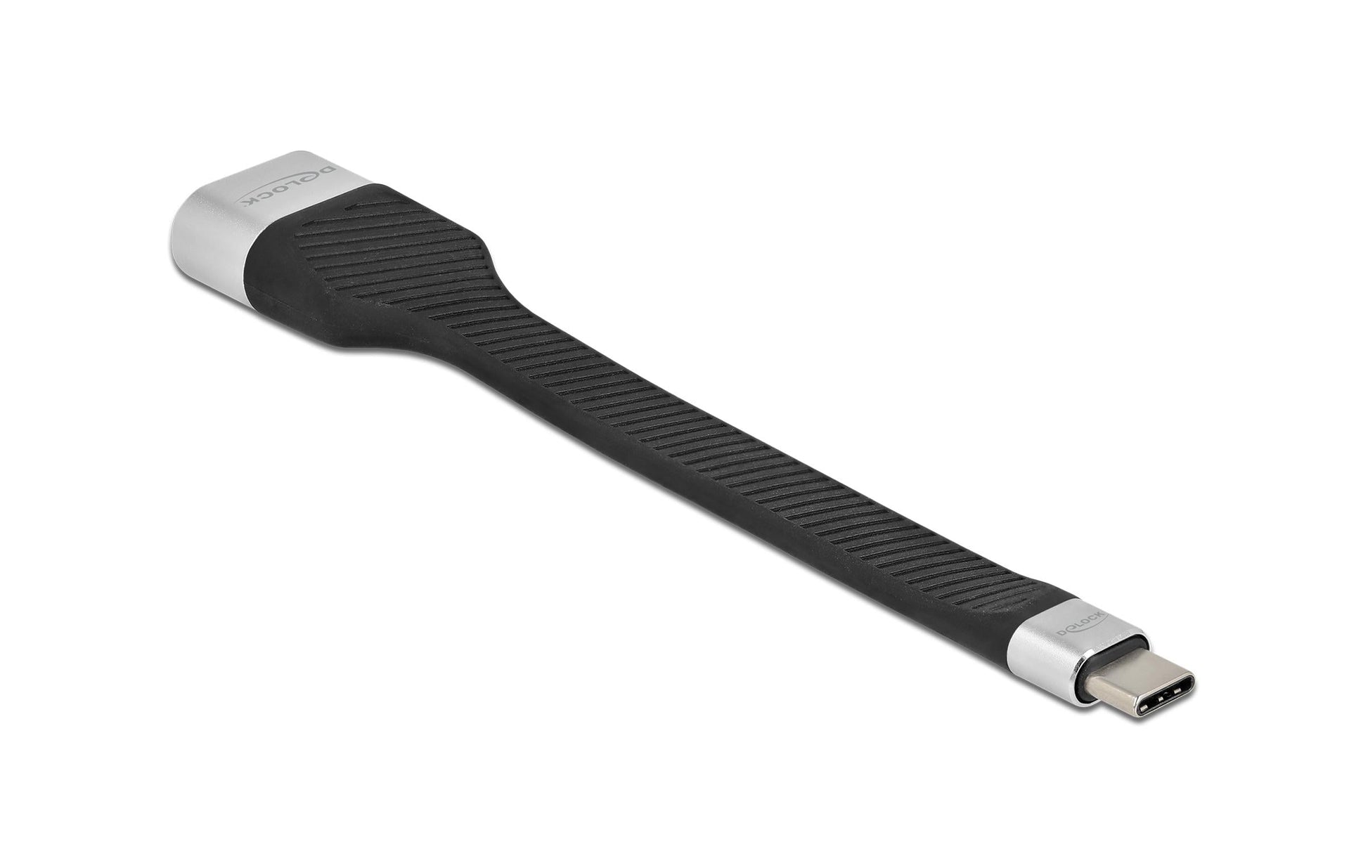DeLOCK USB-C auf HDMI Kabel DP 1.2 4K 60 Hz – 0,14 m – Schwarz/Silber