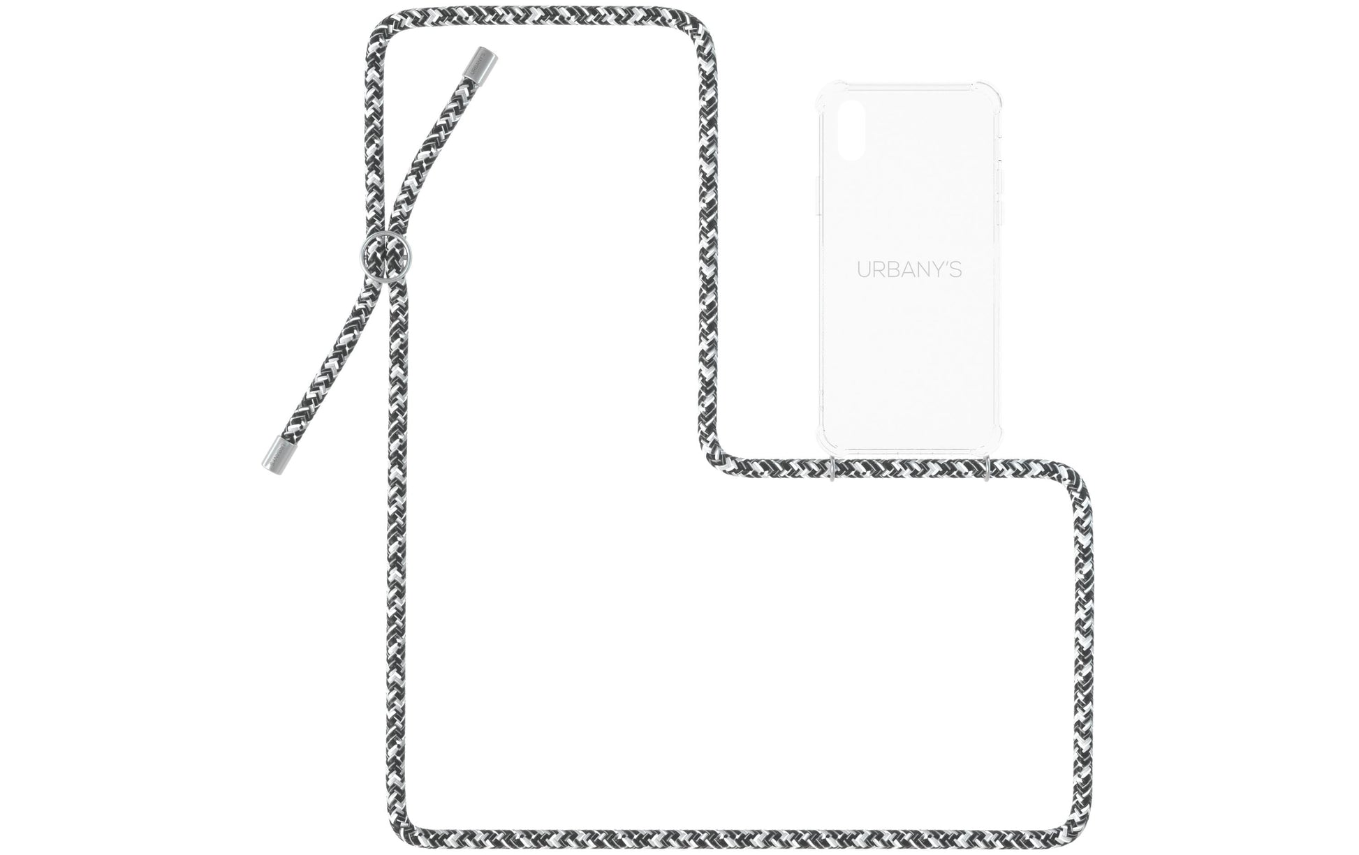Urbany's Necklace-Hülle – für Apple iPhone X/XS – Flashy Silver – TPU, mit Kordel