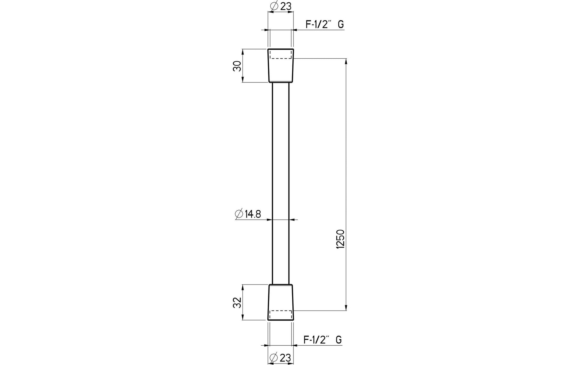 Nikles Brauseschlauch S06 CHROMOFLEX – 200 cm, Kunststoff (PVC), 1/2" Anschlüsse, Silber
