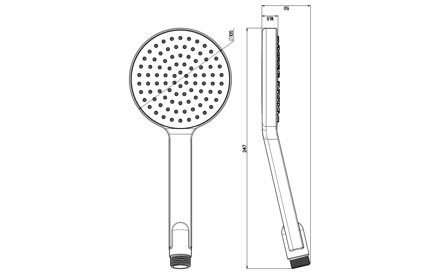 Nikles Handbrause Fresh 105 Uno – Ø10,5 cm, Edelstahl, 12 l/min, Chrom, für 1/2" Anschluss