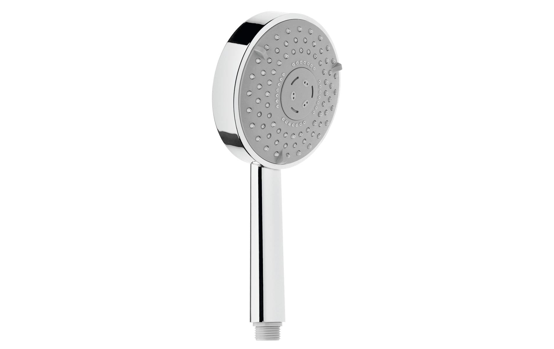 Nikles Handbrause XL Techno 120 – Ø12 cm, Chromstahl, 1/2" Anschluss, 3 Strahlarten, Chrom