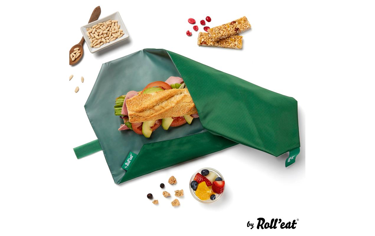 Roll'eat BocnRoll Active – Lunchbox 14 × 15 cm, Polyester (PES)/TPU, dunkelgrün