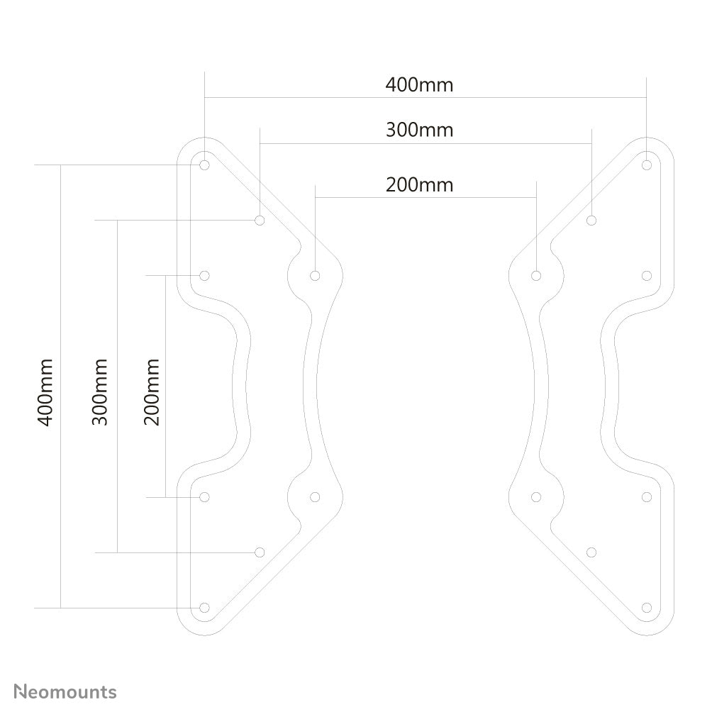 Neomounts FPMA-VESA440 – VESA-Adapterplatte – 27–60" – VESA 200×200/200×300/200×400/300×300/400×200/400×400 mm