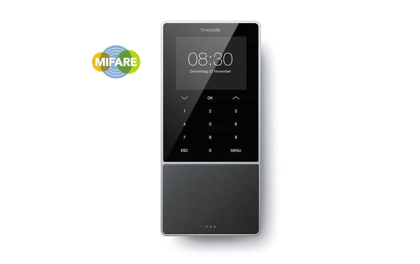 TimeMoto TM-818SC – Zeiterfassungsterminal – MIFARE/RFID, Wandmontage, App-kompatibel