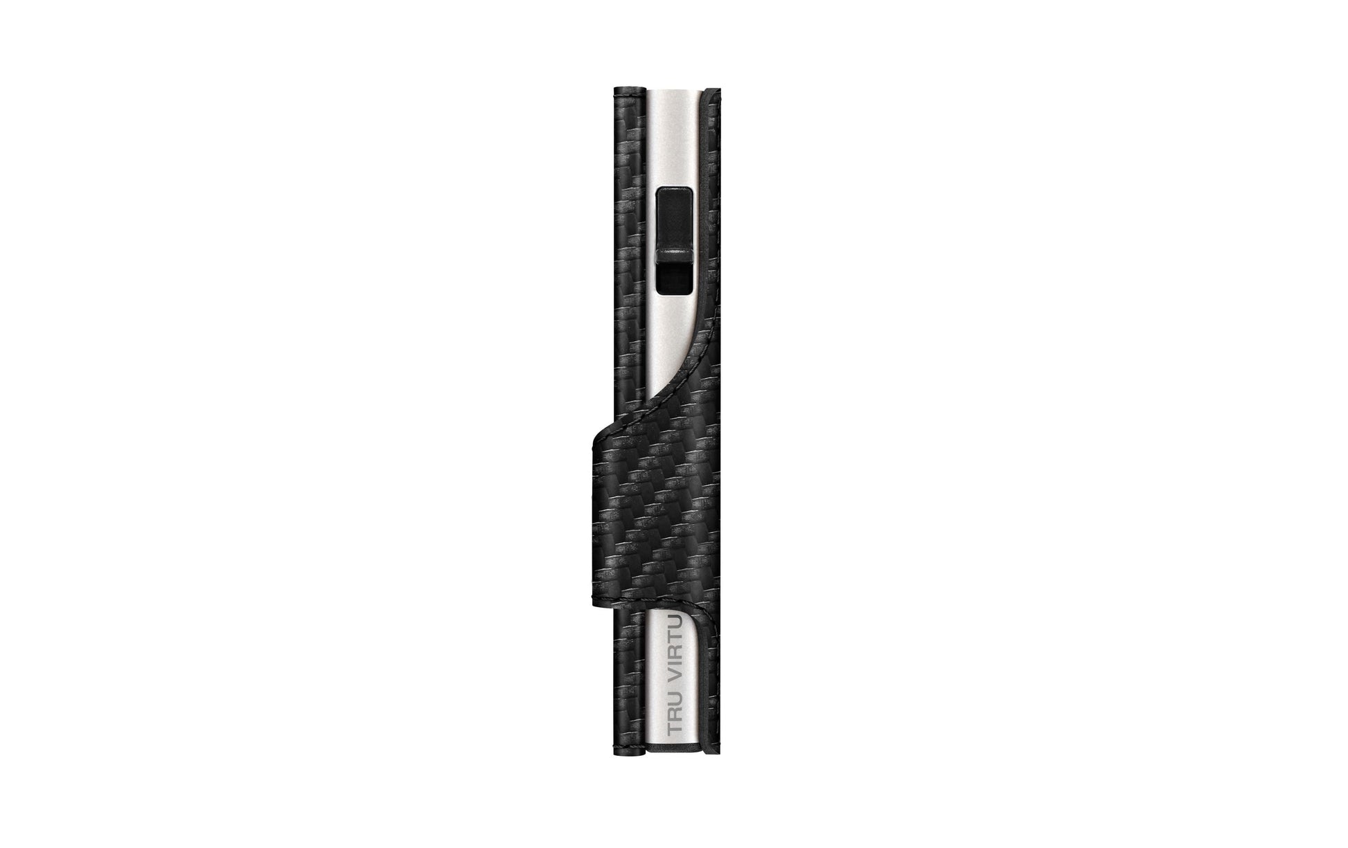 Tru Virtu – Kartenetui – RFID-Schutz, Druckknopfverschluss – 67 × 99 × 21 mm – Grau – Leder