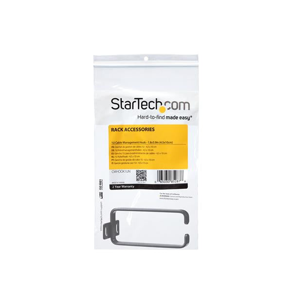 StarTech.com 19" 1U Rangierpanel, Kabelring 45×45×101 mm, Stahl – Schwarz