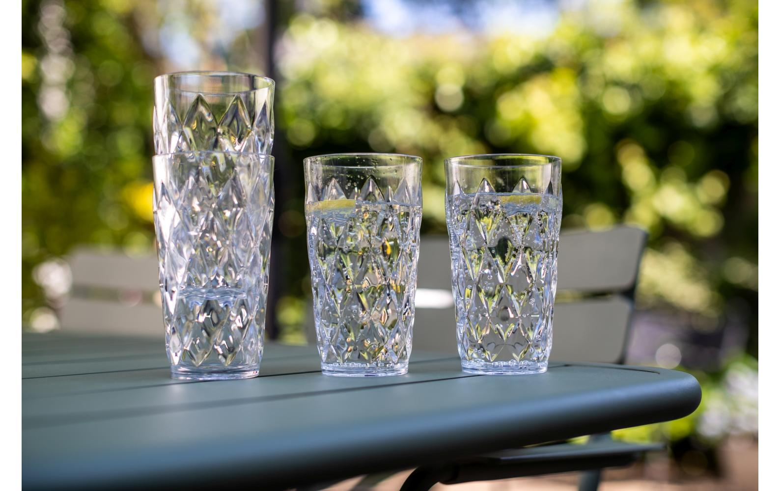 Koziol Trinkbecher CRYSTAL L – 450 ml, Ø 8,5 cm, H 15,2 cm, Kunststoff (SAN), spülmaschinenfest, stapelbar